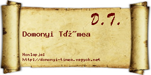 Domonyi Tímea névjegykártya